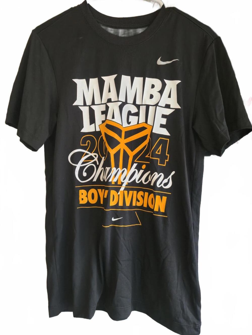 Nike Mamba League 2024 Champions Boys' Division Black Dri-Fit T-Shirt Size Small